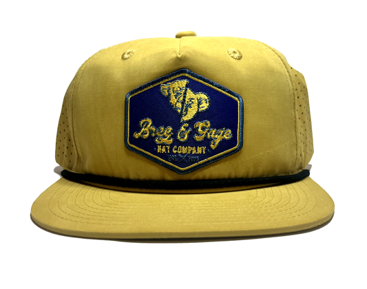 Mustard Perforated Rope Hat