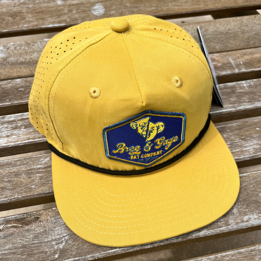 Mustard Perforated Rope Hat